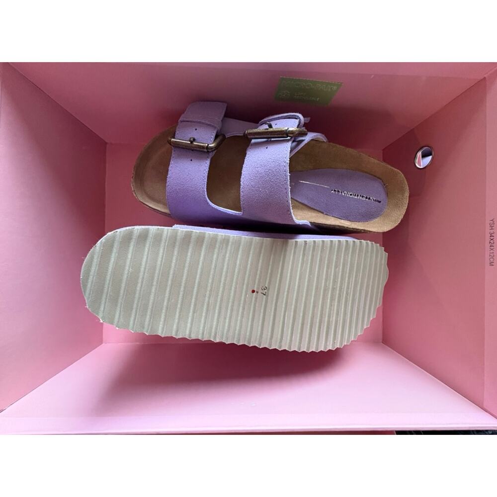 Free People Rule Breaker Platform Sandals Purple Suede 37 - Picture 7 of 7